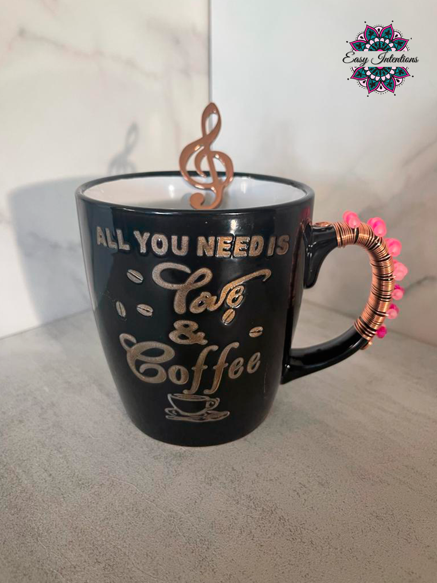 ALL YOU NEED IS LOVE & COFFEE - BLACK