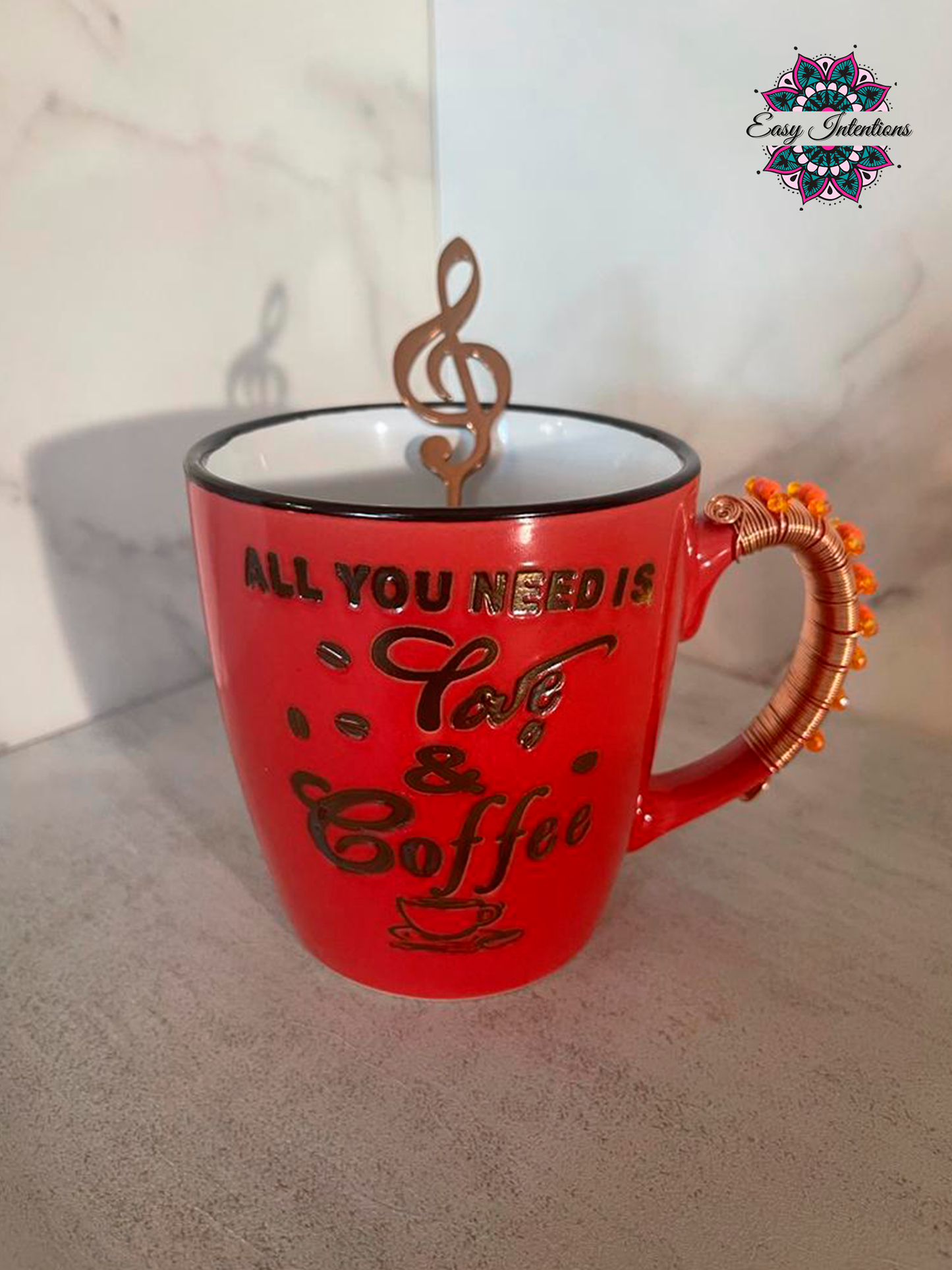 ALL YOU NEED IS LOVE & COFFEE - RED